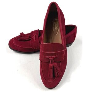 GH Bass Flex Step Noelle Suede Leather Loafer Womens Tassel 6.5 Menswear Preppy